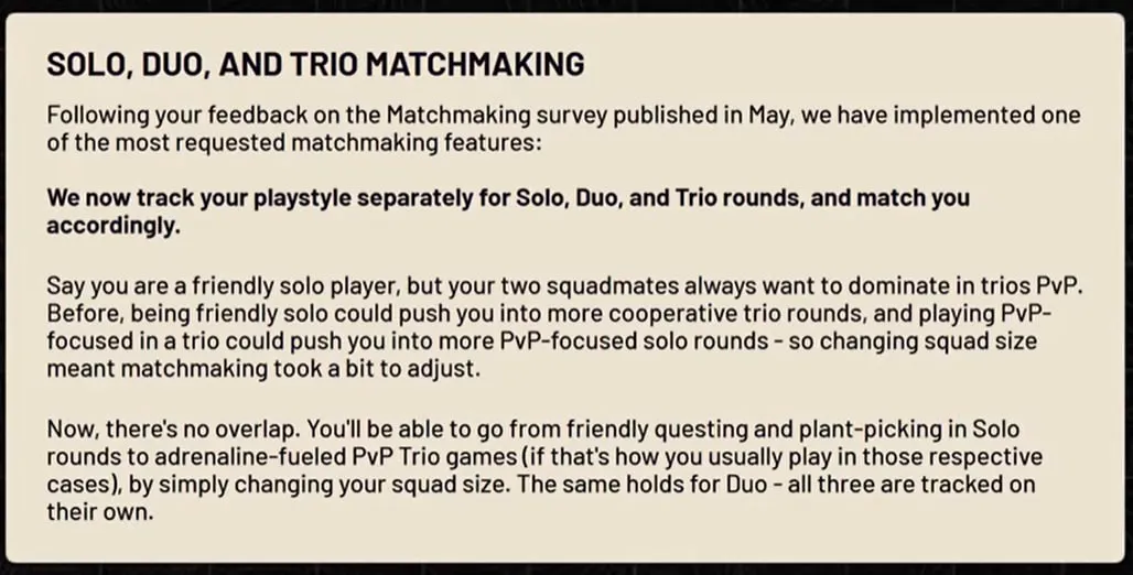 New matchmaking system explained for solos, duos, and trios
