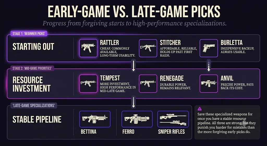 Arc Raiders Early-Game vs. Late-Game Guns Picks