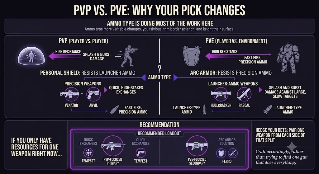 Arc Raiders PVP vs PVE guns