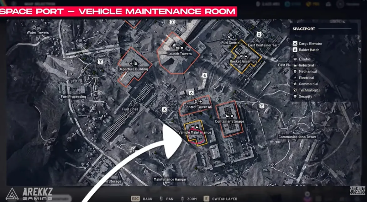 Spaceport loot location